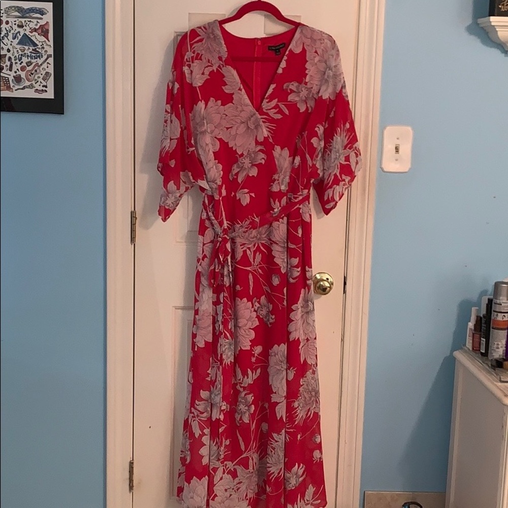 Beautiful pink and white floral plus dress